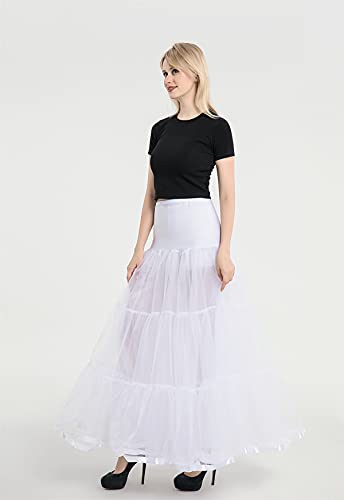 WOWBRIDAL Women's Ankle Length Petticoats Wedding Slips Plus Size S-XL3