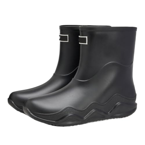 SAGELSHN Botas De Agua Botas De Lluvia Botas De Lluvia Impermeables, Antideslizantes Y Cómodas For Hombre, Zapatos De Agua For Trabajo Al Aire Libre Botas De Agua Al Aire Libre(Black,41)
