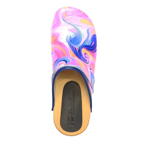 Image of Bjork Maja Wood Open Back Leather Clogs