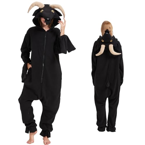 NAMHTOM Adult Goat Onesie Costume Sheep Animal Halloween Cosplay Women Men