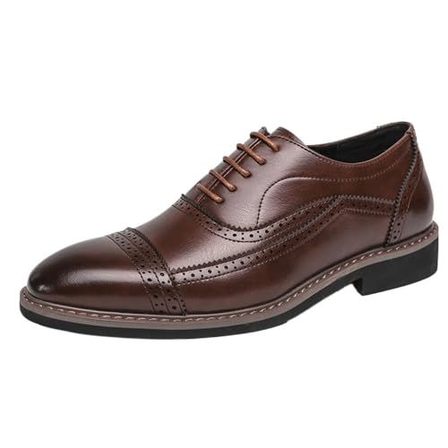 Dress Oxford for Men Men's Genuine Leather Oxford Shoes Handmade Brogue Business Formal Wedding Shoes, Luxury Dress Shoes for Office