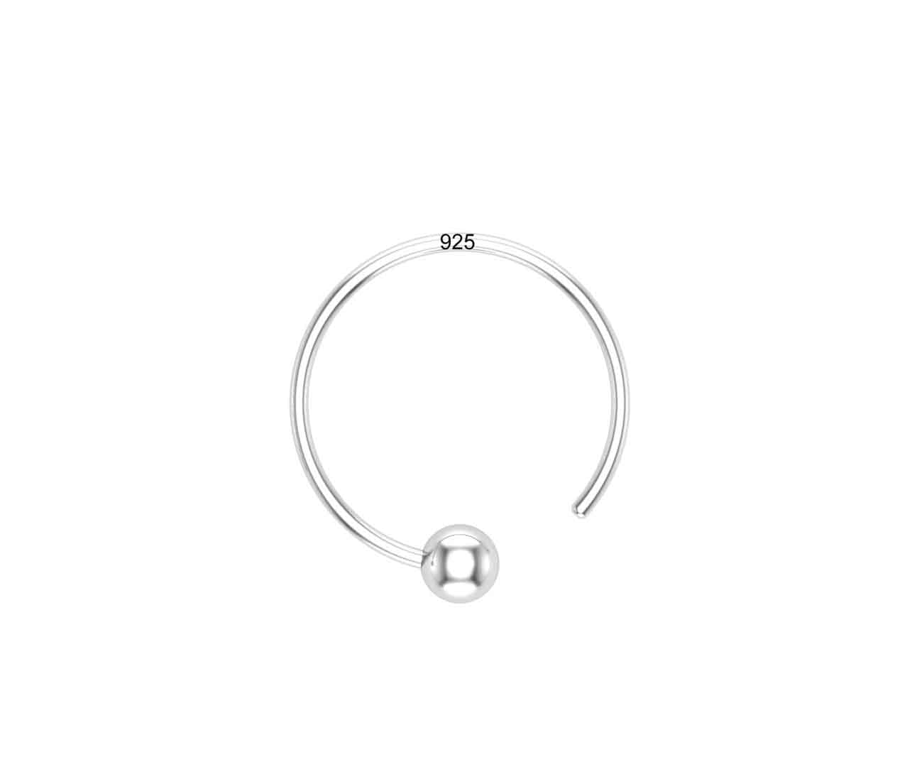 SOMYA 92.5 Sterling Silver Nose Ring for Women | Simple & Elegant Septum Ring/Nose Pin/Silver Nath/Piercing Hoop for Women & Girls | Lovely GiftWith Certificate OF Purity (Ball Bali-10MM) (B0B3N9PTYH) Amazon Price History, Amazon Price Tracker