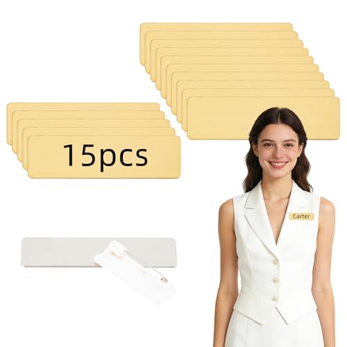 Placas de identificación para empleados NICENEEDED, etiquetas de metal para oficina y comercio