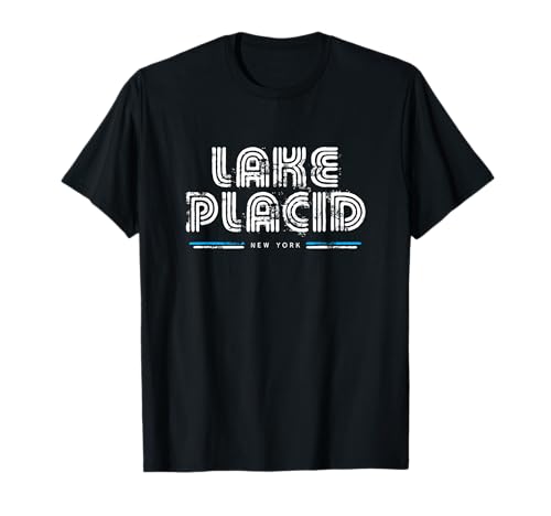 Lake Placid NY 70s 80s Retro Type Graphic T-Shirt