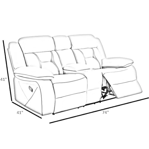 Image of Torque - Pawel Leatheratte Manual Recliner Sofa 3+2+1 Seater-Beige | Adjustable 6 Seater Recliner with Cup Holder Storage for Living Room Bedroom | 1 Year Warranty