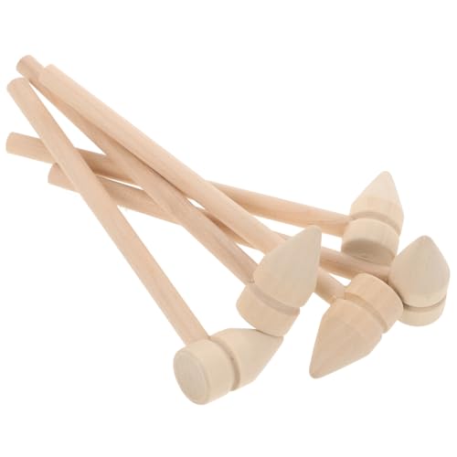 DIYEAH 5Pcs Mini Wooden Hammers for Hammer Plaything for Party Favors Classroom Activities and Hand Training Smooth Edges Multi Functional Mini Mallet