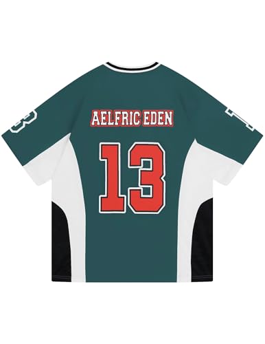 Aelfric Eden Jersey Shirts Color Blocking V-Neck Tee Oversized Vintage T Shirt Short Sleeve Casual Summer Tops