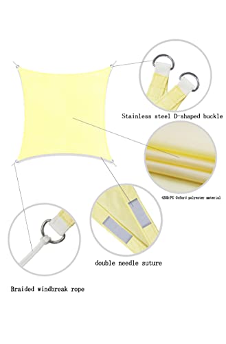 Voile d'ombrage triangulaire 2x2m crème avec kit de fixation