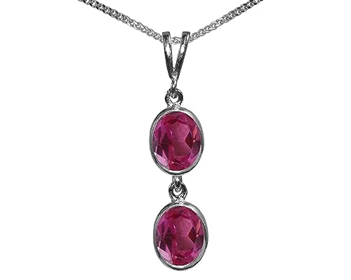 Pendentif topaze rose naturelle 3 carats collier femme chaîne argent sterling massif ovale
