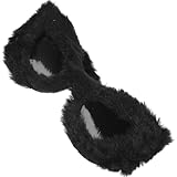 JECOMPRIS Gafas de Peluche Negras Marco Degradado Gris, Accesorio Divertido para Fiestas y Carnavales, Gafas de Sol Decorativas para Disfraz, Complemento Original para Eventos y Fotomatón