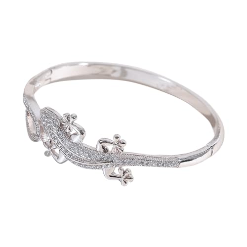 [PARTISAN] ブレスレット バングル トカゲ ヤモリ 爬虫類 ラインストーン ビジュー キラキラ シルバー ゴールドのサムネイル