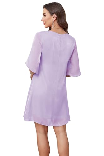 Image of RUMIA Womens Cocktail Dresses Flutter Sleeve Wedding Guest Dresses for Women 2026 Trendy