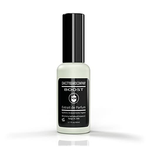 Oak City Beard Company Boost - (1.7oz-50ml) - Cologne - Extrait de Parfum - Woody - Cedarwood - Sandalwood - Dry - Velvety - Amber - Perfume