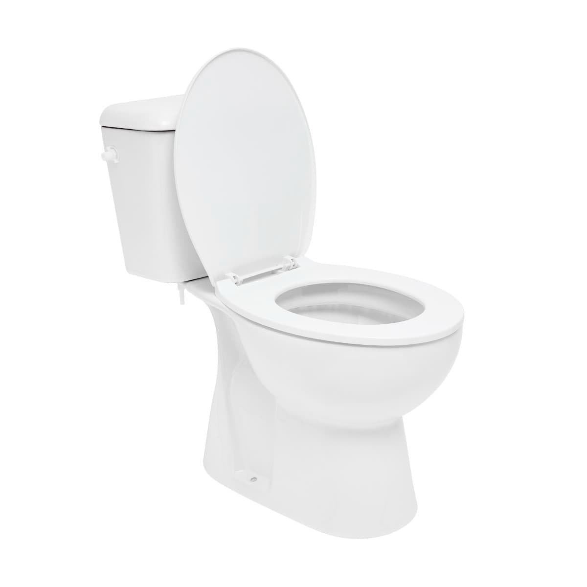 Multi WC de mesa completa | Cuenco de cerámica con brida | Salida vertical al suelo | Depósito + tapa incluida | Doble caza 3/6 L | Blanco brillante (EUR960NEW)