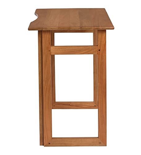 Image of Dawn Riser Solid Wood Folding Study Table Laptop, Computer, Pc, Writing Foldable Desk for Home & Office Space Saving, Easy to Store, Sleek Design Dawnriser Natural Finish, Acacia Wood, DIY Model