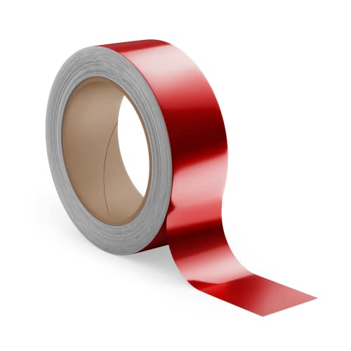 VViViD 3M 1080 Metallic Red Gloss Vinyl Detailing Wrap Pinstriping Tape 20ft Roll (2 Inch x 20ft)