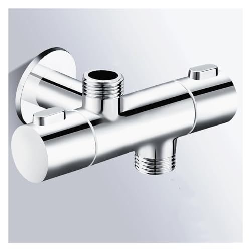 Grifo de control doble negro G1/2 de agua fría para lavabo e inodoro 4