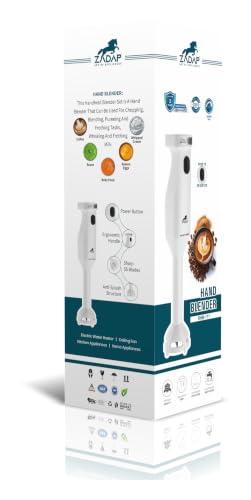 Image of Hand Blender 18000 RPM Powerful Motor | Stainless Steel Blade | Electric Stick Blender for Smoothies, Milkshake, Lassi, Soup, Baby Food & Puree | 1.5m Cord | Wall Mount | 2 Year Warranty