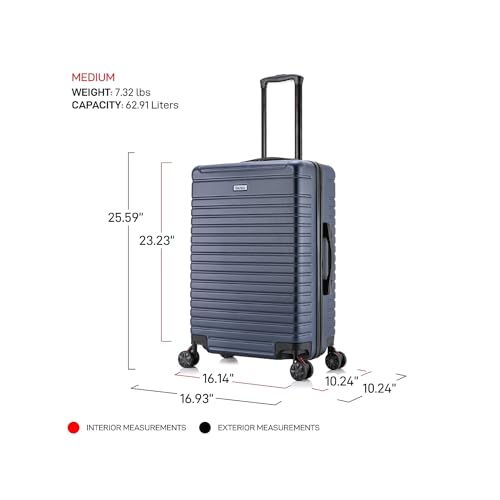 InUSA DEEP Luggage with GEL Handle | Spacious Traveling Suitcases, Travel Suitcase with Dual Spinner Wheels and Studs | 24 Inch Medium Hardside Luggage | Blue by InUSA - Image 3