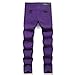 XIMXIMMTIAN Men Slim Fit Jeans Fashion Biker Jeans for Men Stretch Designer Distressed Straight Denim Pants (34, 3121 Purple)