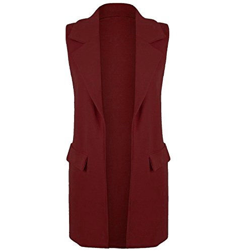Veste cascade sans manche femme gilet long fluide blazer chic grande taille pour l'été