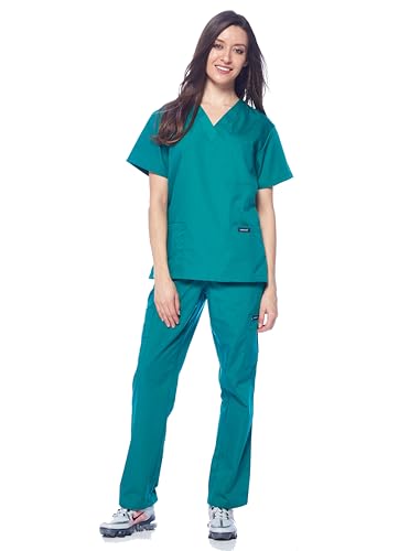 Image of Dagacci Scrubs Medical Uniform Women and Man Scrubs Set Medical Scrubs Top and Pants