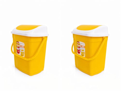 Image of ARISTO Plastic Swing Lid Garbage Dustbin 16 LTR Combo (Yellow & Yellow)