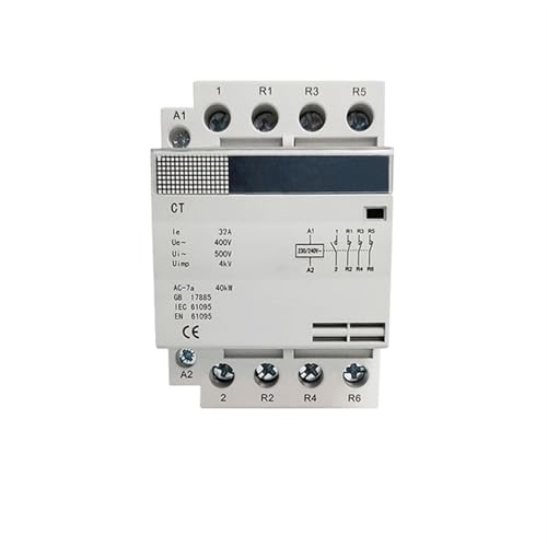 Contacteur domestique AC 4P 16A rail DIN interrupteur modulaire tableau triphase monophase
