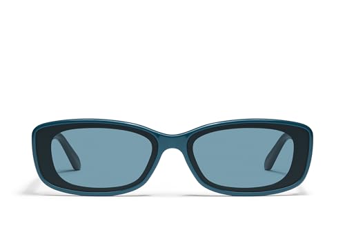 Quay - Womens Sunglasses, Square Lenses with UV Protection, Oversized Sunglasses (Vibe Check, Teal)