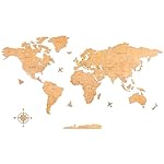 Creawoo Mapamundi Pared Grande de Madera, Mapamund...: Mapa del mundo de madera para la pared: El mapa del mundo de madera de Creawoo cuenta con un diseño de madera único y material de primera calidad, que será un complemento perfecto para la decoración de su habitación. Claramente grabado con los nombre...