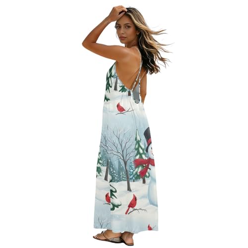 Robe longue d'été à bretelles spaghetti légère contre la chaleur avec un dos nu