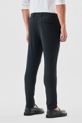 Image of SNITCH Men Formal Trousers | Tailored Pleated Design with Regular Fit & Smooth Texture | Premium Polyester Blend for Office, Meetings & Special Occasions