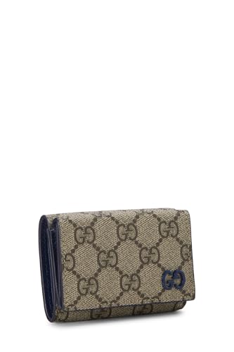Pre-Loved GG Supreme Canvas Trifold Compact Wallet, Blue2