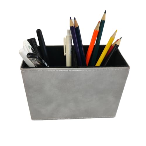 Image of Pen Pencil Holder Cup Container Leather Desk Organizer Stand Decor Brush Scissor Holder Decoration Office Desk Home School