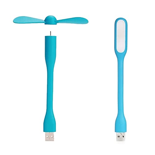 SMTYXS Mini Ventilador USB Portátil De Enfriamiento Flexible Y Lámpara Luz LED For Poder Viento Fuerte(C1)
