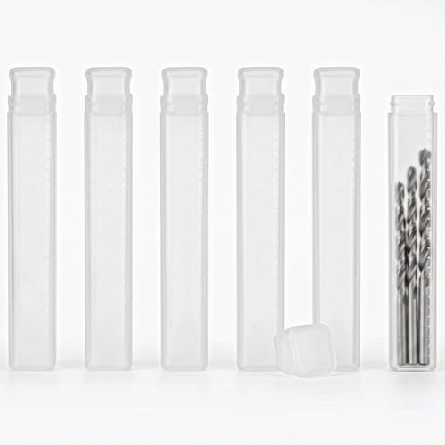 Jxiwfvl 6Pcs Drill Bit Storage Tubes with Caps Drill Bit Organizer Case Extendable Plastic Empty Tubes for Countersink and Replacement Drills Bits Diameter 12mm