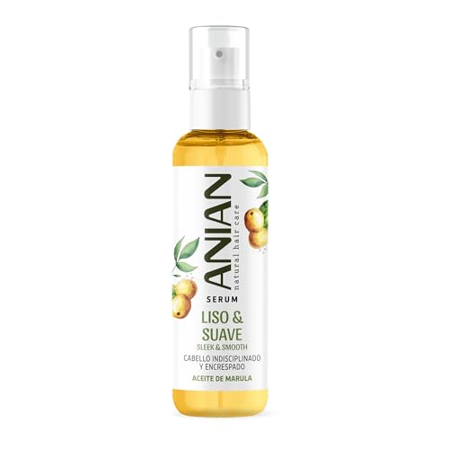 ANIAN - Sérum liso e suave, 100 ml, para cabelo liso, indisciplinado e crespado, com óleo de marula, nutrir e hidrata em profundidade, selar as pontas, ajuda a controlar o aumento