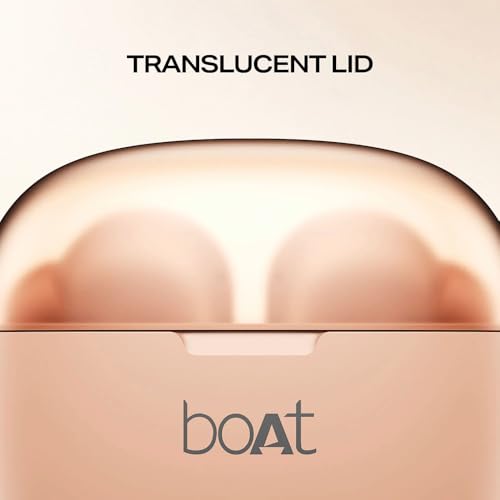 Image of boAt Airdopes 212, 50H Battery, ENx Tech, Beast Mode, ASAP Charge, Bluetooth Earbuds, TWS Ear Buds Wireless Earphones with mic (Peach Blush)