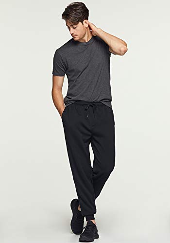 Calça de moletom térmica TSLA de lã afunilada para treino ativo, Jogger Marled Sweatpants(ykb41) - B