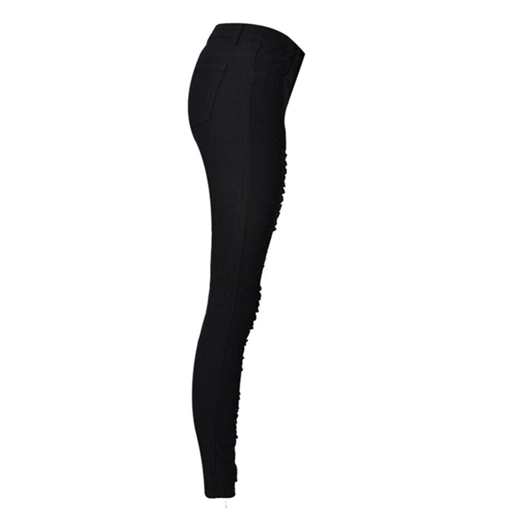 Loch zerrissene Jeans für Frauen Hohe Taille Freund Jeans Femme Unregelmäßige Loch Schwarze Jeans Frauen Persönlichkeit Sexy Hüfte Push Up Pants-Farbe1_38.