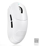 ATTACK SHARK X8SE Ratón Gaming Inalámbrico, Peso Ligero 55g, Sensor PAW3311, Chip BK52820, 25,000 dpi, BT/2.4G/USB-C, 80 Millones de Clics, Batería 500mAh, Driver Web para PC/Mac– Blanco+Grip Tape