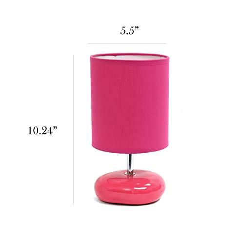 Simple Designs Lt2005-Pnk-2Pk Stonies Small Stone Look Table Desk Bedside 2 Pack Lamp Set, Pink #TOP1