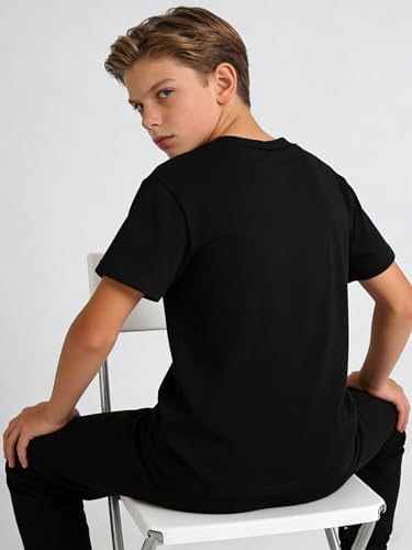 Image of OLMRJKD Boys 2 Piece Outfits Color Block Clothes Short Sleeve T Shirt and Camouflage Pants Summer Clothing Sets