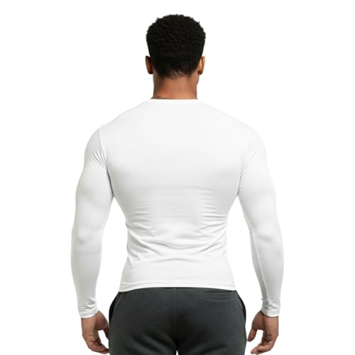 Image of NINQ Full Sleeve Compression, Workout, Round Neck, Down Shoulder T-Shirt - Men's Gym, Athletic & Sports Tights for Fitness