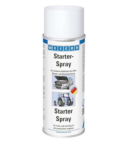 WEICON Starter-Spray, 400 ml, Starthilfespray, Startpilot-Spray für Benzin- und Dieselmotoren, Rasenmäher & Generatoren