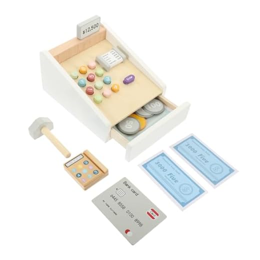 Didiseaon 1 Juego Caja Registradora para Niños Calculadora Caja Juguete De Supermercado Caja Registradora De Juego De Simulación Regalos Cajero Supermercado Madera Suite Compras Rompecabezas