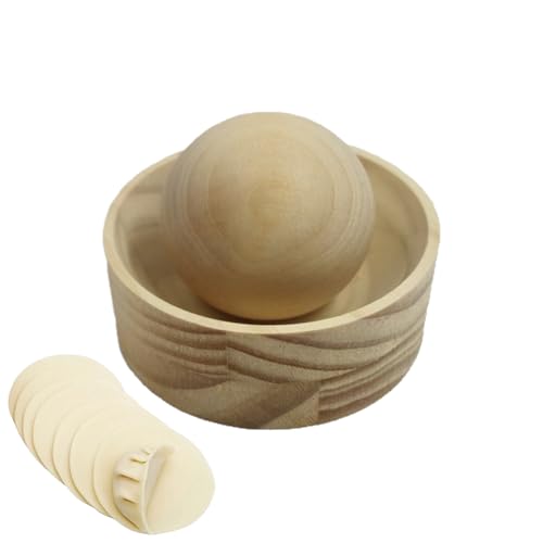 Wooden Dumpling Maker, Prensa Para Masas De Madera Natural De Pino - Herramienta Para Moldear Masas De Dumplings, Gyoza, Raviolis Y Empanadas, Ideal Para Cocina En El Hogar