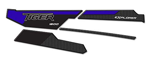 Adhésifs 3D Protection Bras Oscillant Arrière pour Compatible avec Triumph Tiger Explorer 1200-2011-2015 - Métal Bleu
