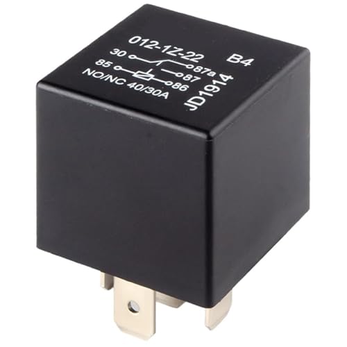 4 PCS Relays, 5 Pin Relay, 40A Waterproof Car Relays, 12V Relay Switch for Electric Cooling Fans, Motor Starters, Automotive Taillights