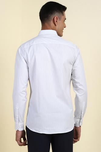 Image of Allen Solly Men's Striped Formal Shirt | Classic Fit | Crisp Tailored Look | Office, Business & Workwear